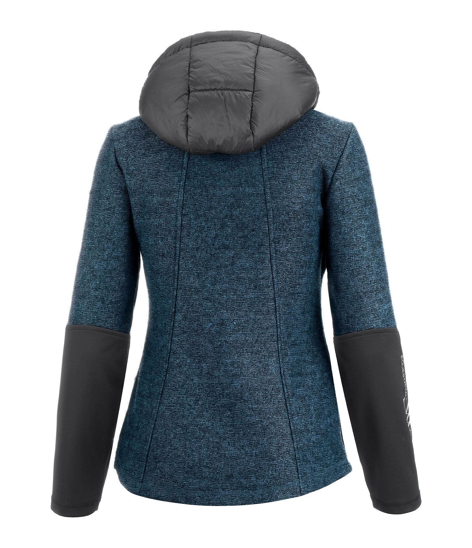 Wollmix-Strickfleece-Hybridjacke mit Kapuze