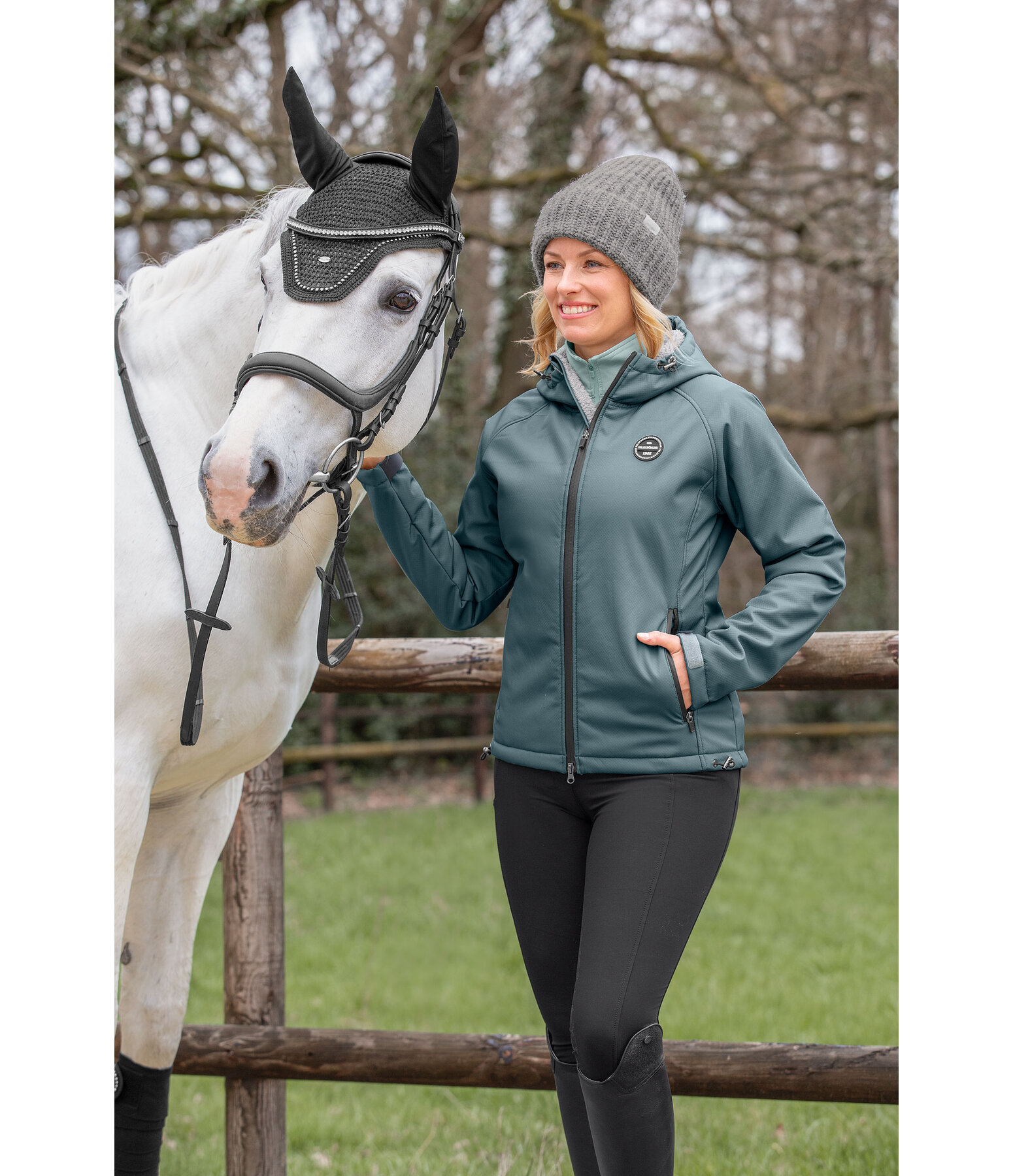 Kapuzen-Softshell-Reitjacke Lara